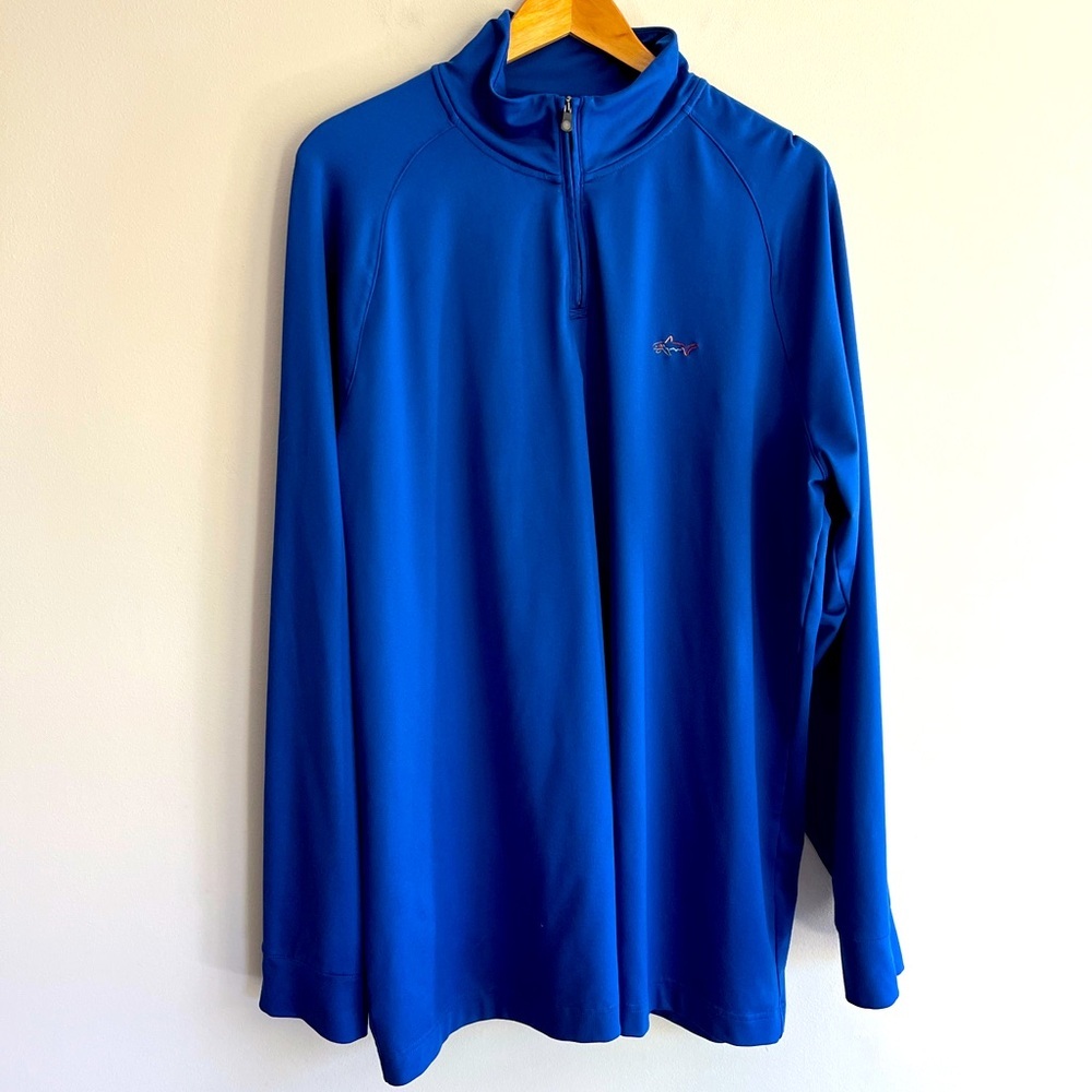 Greg Norman for Tasso Elba Blue Quarter-Zip Pullover size XL